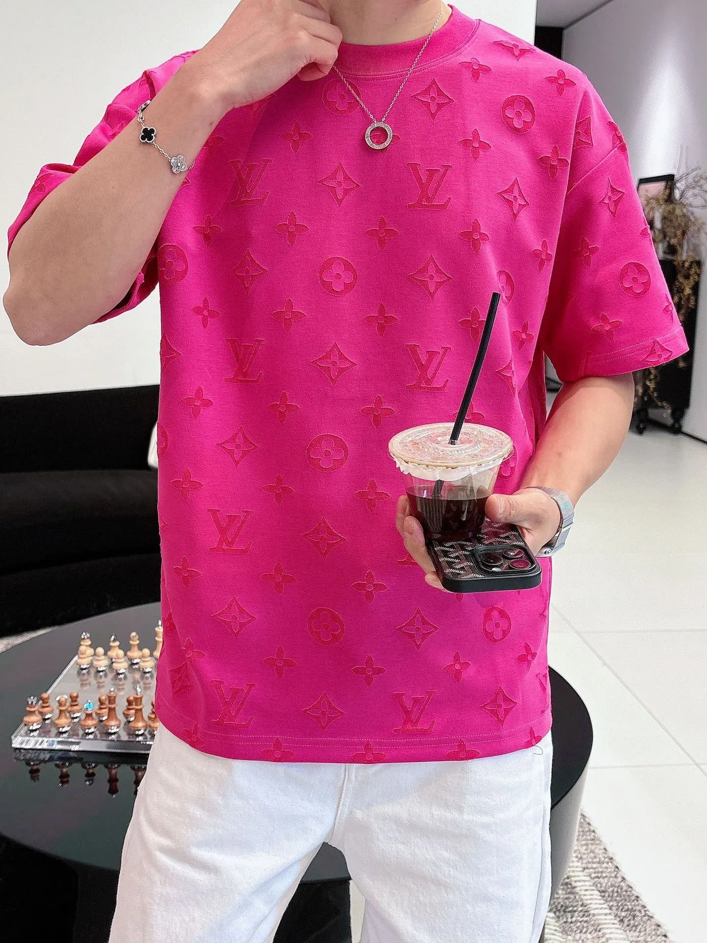 Louis Vuitton/Louis Vuitton 26ss full width presbyopia burnt short sleeves